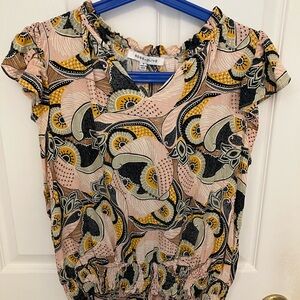 Rose & Olive Multicolor Abstract Blouse